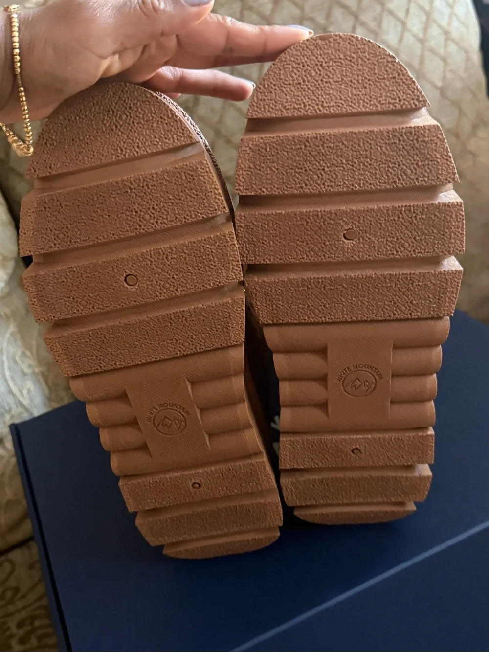 White Mountain Tan Suede Studded Mid-Calf Winter Boots